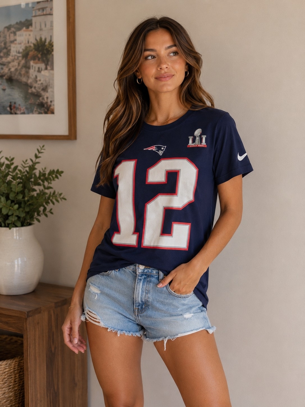 Nike Navy New England Patriots #12 Tee